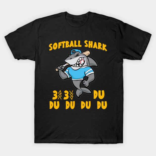 SOFTBALL SHARK Baseball Bat funny cartoon gift